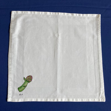 4 Witte katoenen servetten Artisjok.