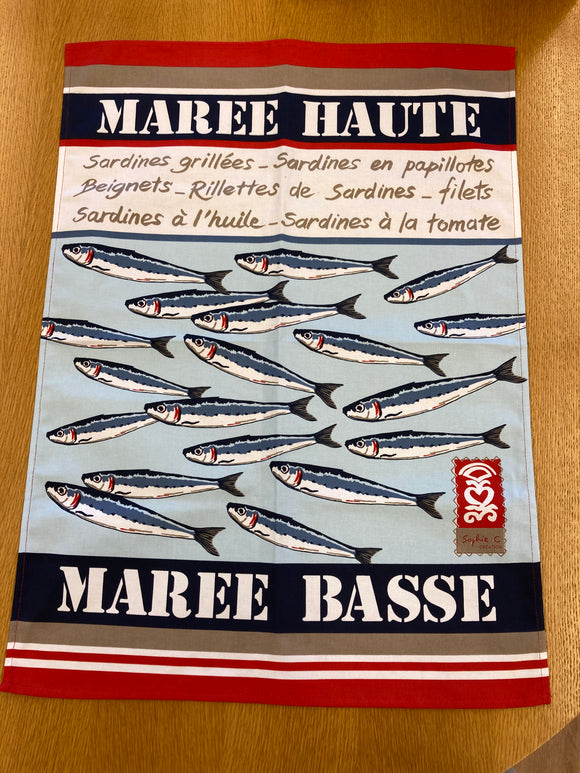 Theedoek sardines - Estable Store | Vintage art design | Rotterdam Hillegersberg