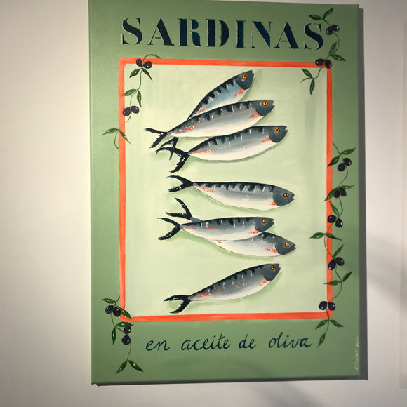 Schilderij sardinas - Estable Store | Vintage art design | Rotterdam Hillegersberg